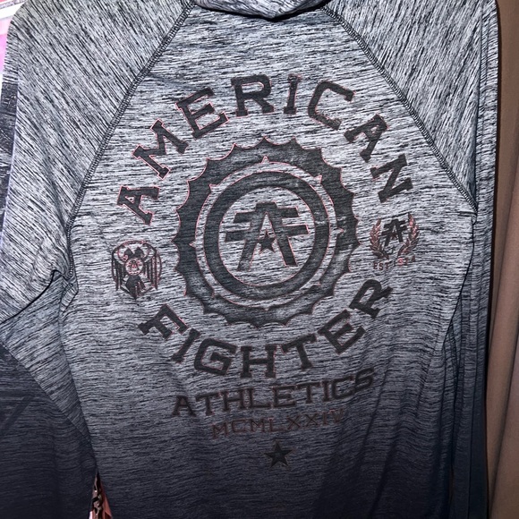 American Fighter hooded long sleeve shirt - Picture 2 of 3